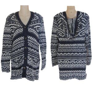 Lucky Brand Denim Co. Chunky Knit Hooded Cardigan Sweater